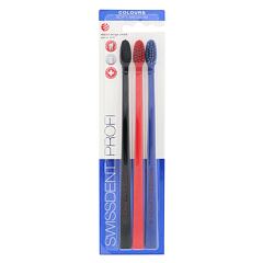 Zubna četkica Swissdent Profi Colours Trio Soft-Medium 3 kom Black, Red, Blue
